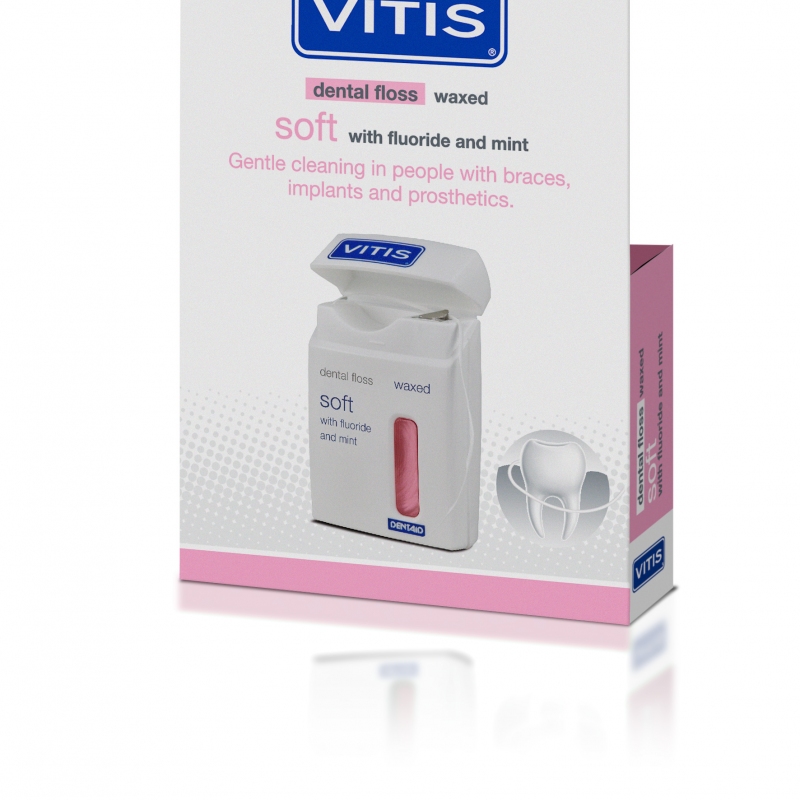 VITIS® Zahnfloss gewachst mit Fluorid + Minze
